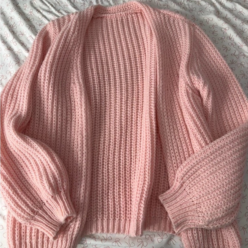 SHEIN Blush Pink Knit Cardigan